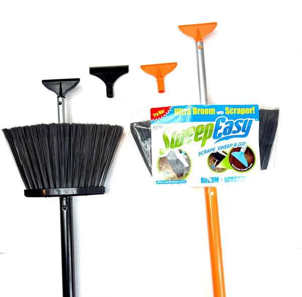 Ultimate SweepEasy Starter Bundle | Full Size + Pro Lobby Broom + Bonus Scrapers — Orange 1